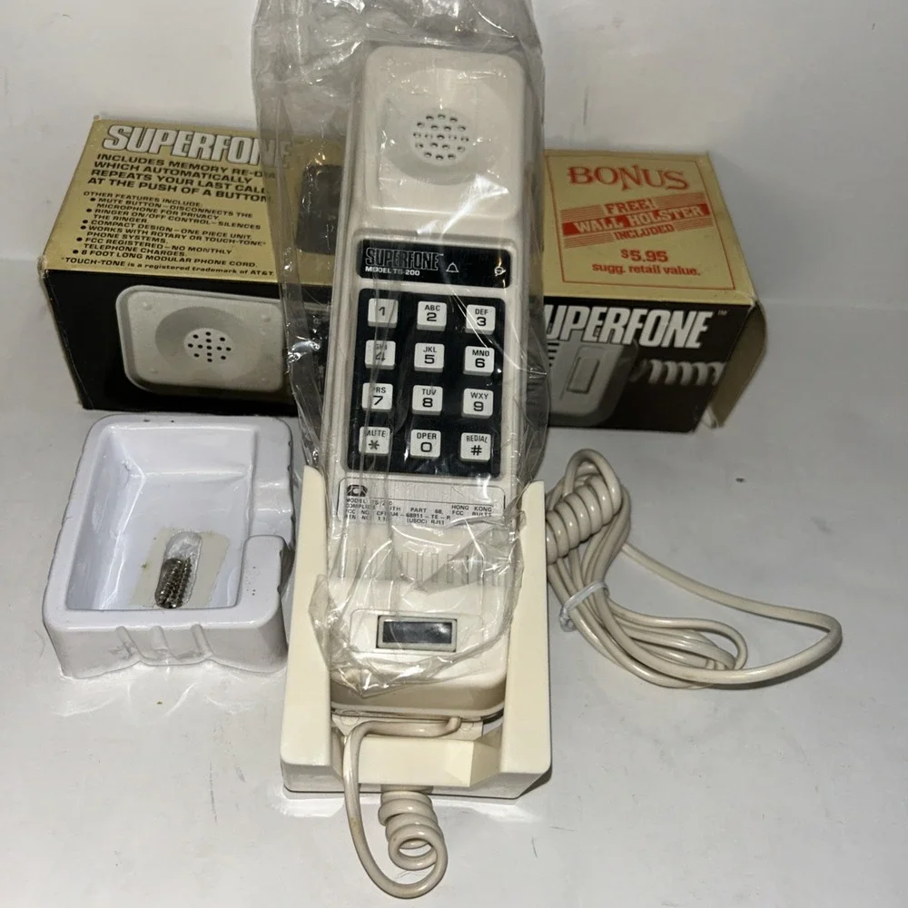 Vintage 1980's One Touch Phone/ With Wall Holster Included Superfone Corded‎